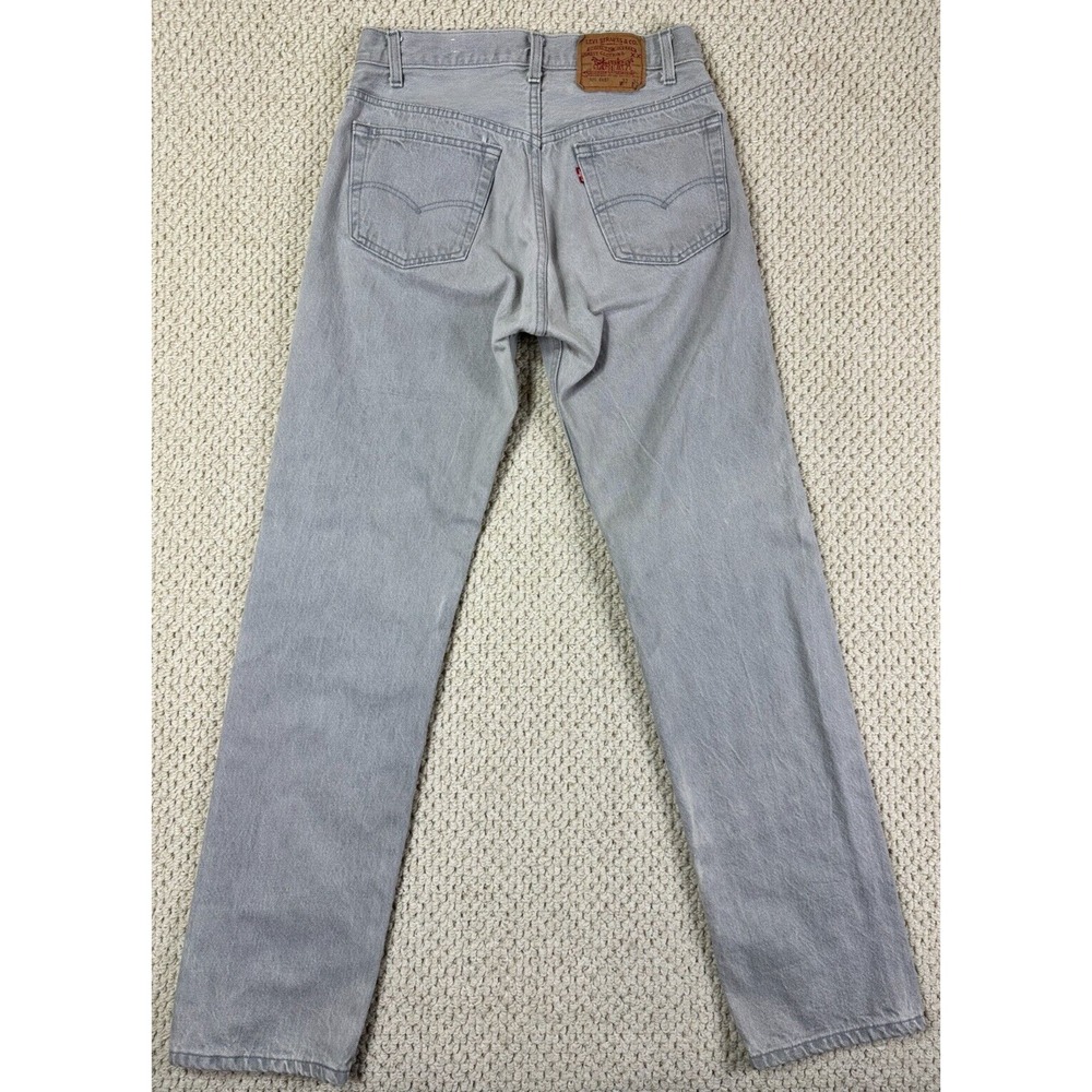 Vintage Levis 501 Jeans Fits Mens 30x33 Light Gray Button Fly 80s Made in USA